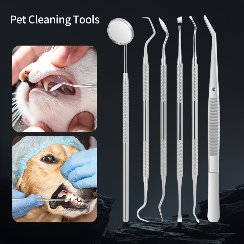 Teeth Whitening Mouthwash - 犬と猫用の6個入りサウンドウェーブ歯石除去器 | 歯のクリーニングと歯石除去キット | 歯のクリーナー。6個入りソニック歯石除去器