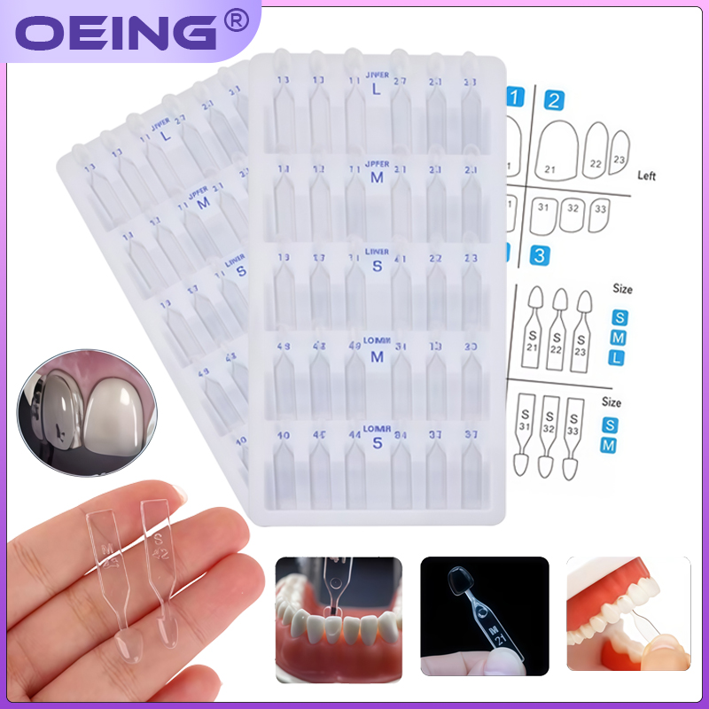 Teeth Whitening Moulds - 1セット歯科用ベニア型キット、コンポジットレジン型、前歯美容ベニア、オートクレーブ可能、歯のホワイトニングツール