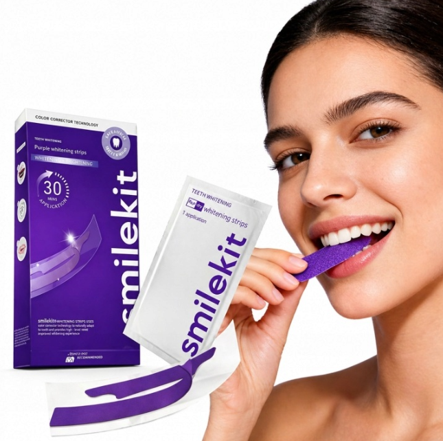 Teeth Whitening Kit - 7/14 ペア歯パッチセット SmileKit ブランド歯の汚れを除去プレミアム PAP+ 過酸化物フリー