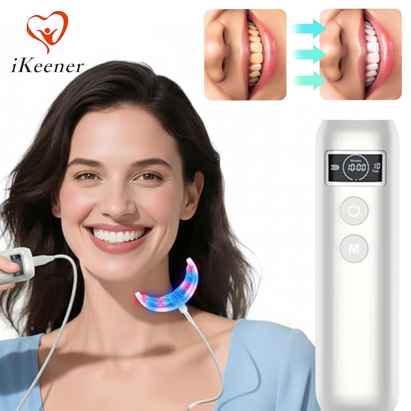 Teeth Whitening Kit - 歯のホワイトニング促進器 16 LED赤青光増強ライトトレイ タイマー付き 歯茎の健康修復 ホームケア用歯のケアキット