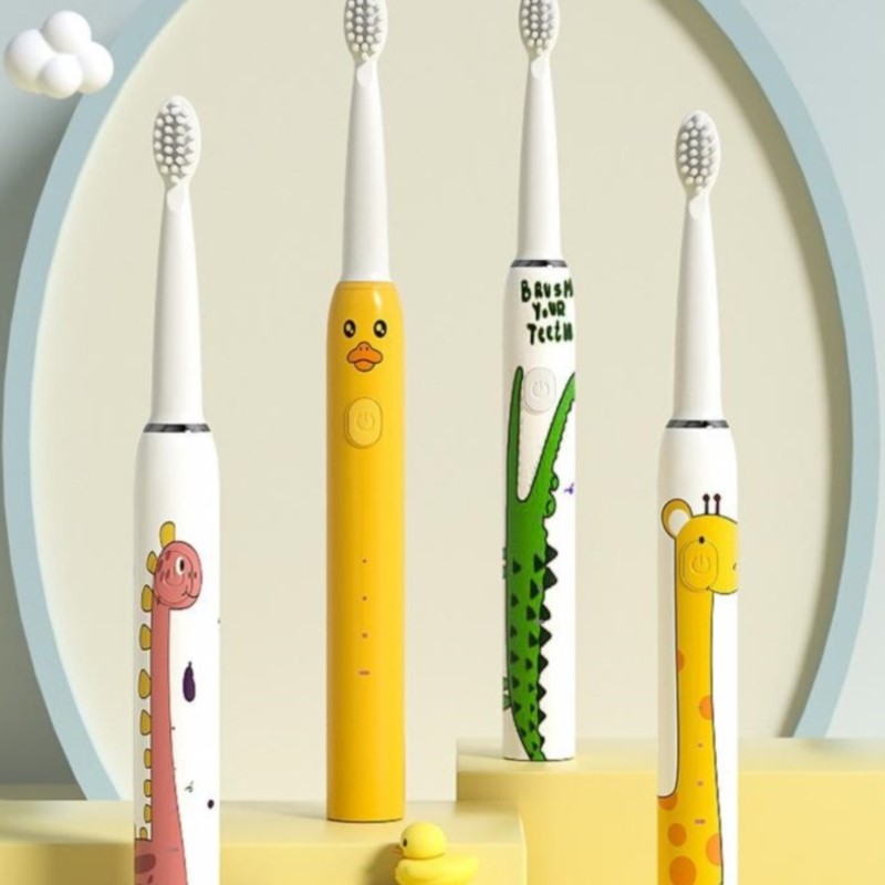 Teeth Whitening Kit - 子供用電動歯ブラシ、超音波振動、柔らかいブラシ、IPX7防水、家庭用、歯のケア、スマートタイマー、子供用歯ブラシ。
