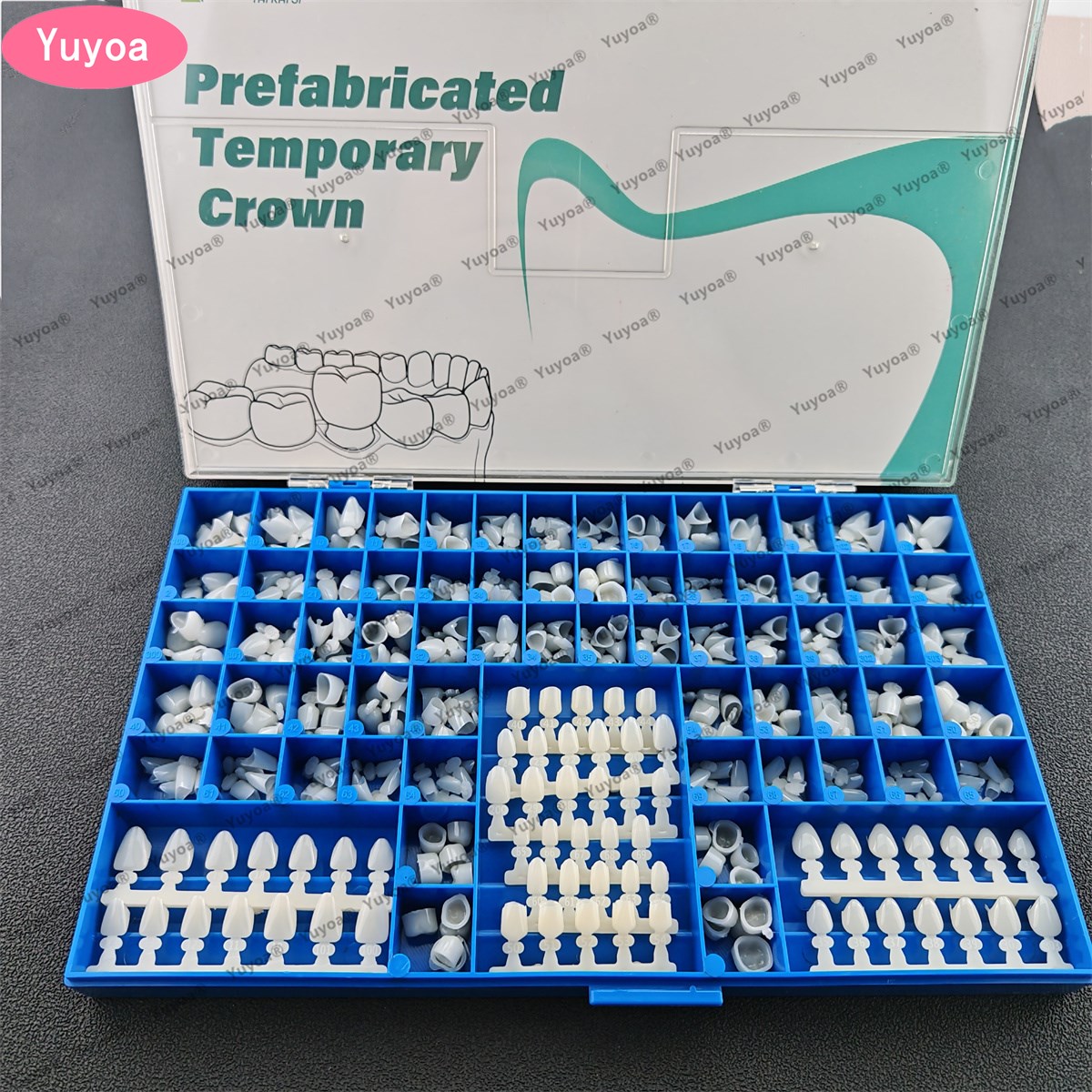 Teeth Whitening Moulds - 1 セット歯科前歯臼歯前歯尖牙一時的なクラウンモールドガイド歯科材料磁器歯歯科ベニヤ 66 サイズ