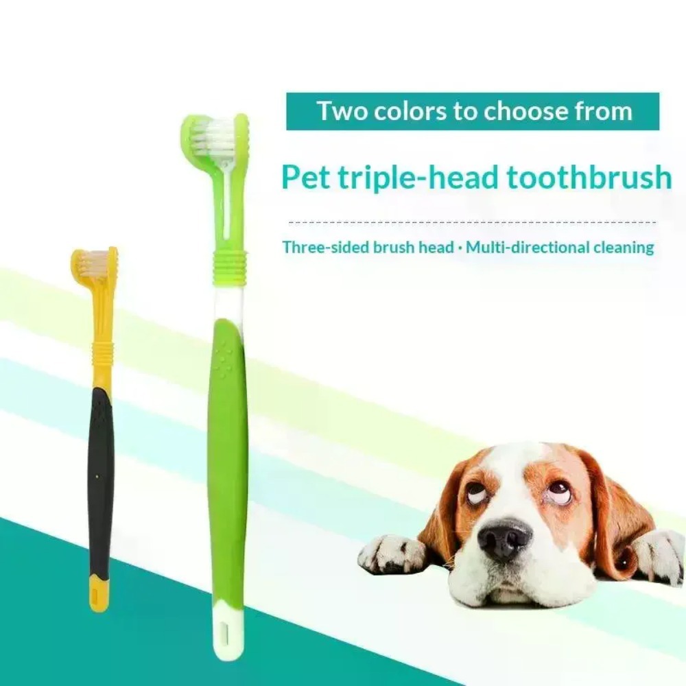 3面ペット歯ブラシ犬猫歯科口腔ケアブラシ口臭歯石除去プラスチ - Teeth Whitening Mouthwash のレビューと価格