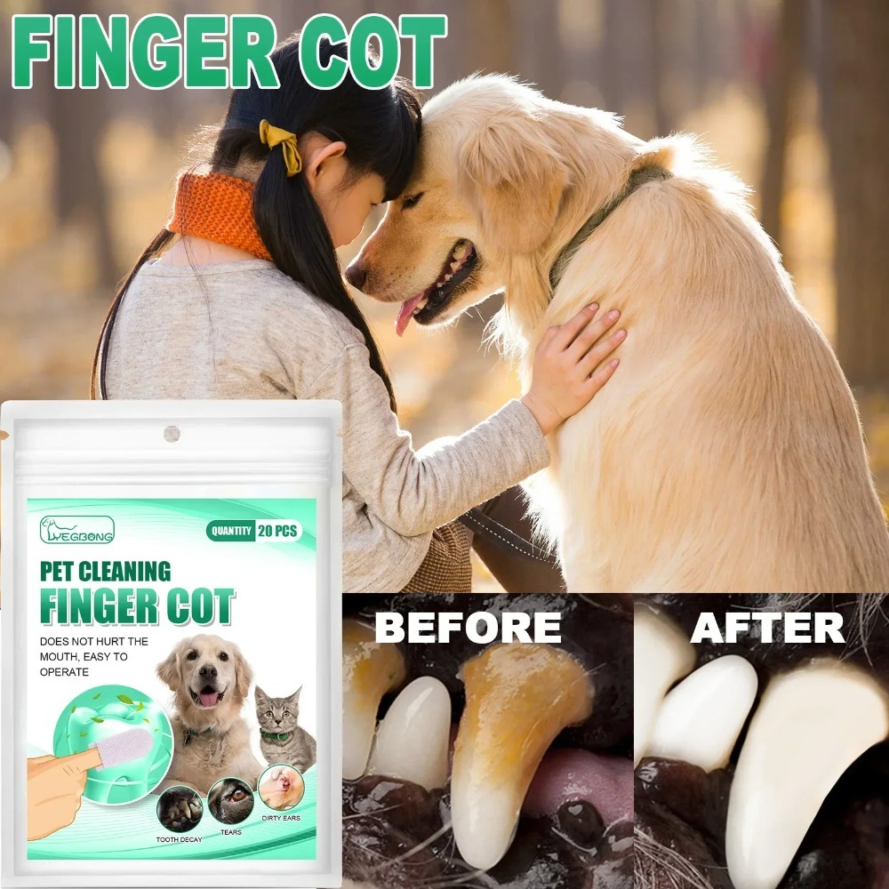 使い捨てペット用フィンガーコットウェットティッシュ 猫犬用歯 - Teeth Whitening Mouthwash のレビューと価格