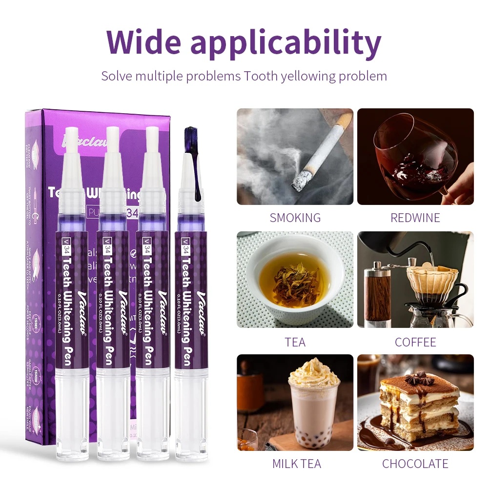 ヴァクラフV34 パープル歯のホワイトニングジェルペン。即効 - Teeth Whitening Pens のレビューと価格
